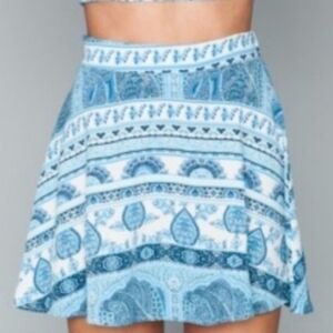 NWT SHOW ME YOUR MUMU Blue Boho Paisley Mini Skirt - XS